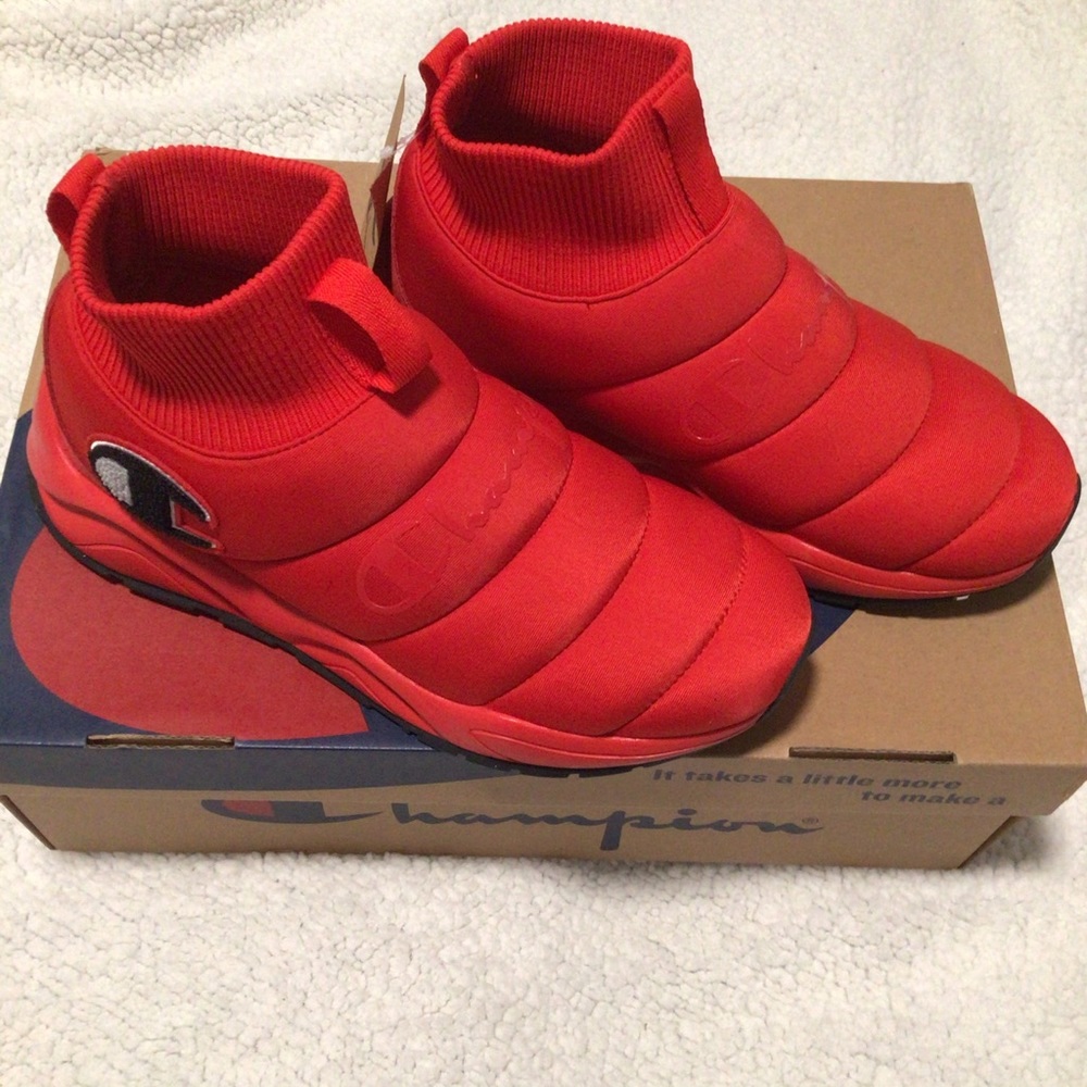 Champion Hightop Sneakers will fit men size 8 or women size 10